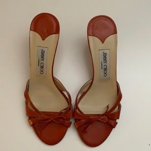 Jimmy Choo Kitten Heel Sandals - Red Size 37 - worn twice